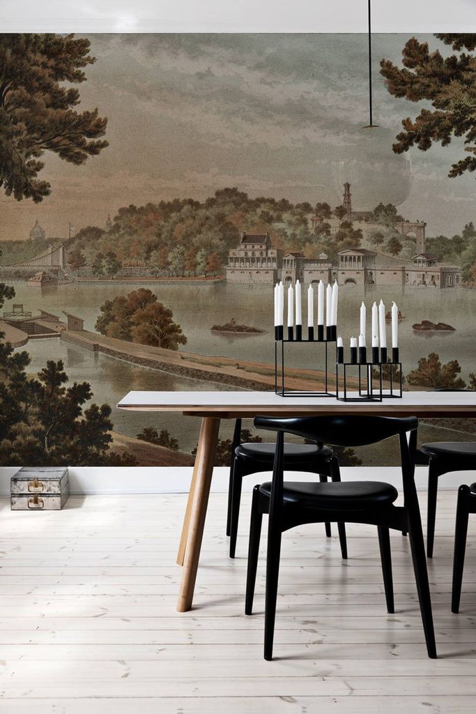 Coloray Fototapete 250x104 cm Latextapete Magicstick - Dramatische Berge in der Abendlandschaft