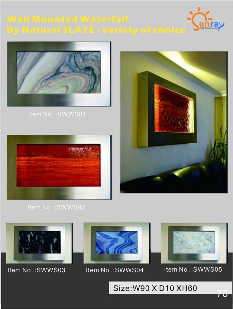 LED Wasserwand Designer Wasser Säulen Wasserfall Bild Rahmen 90x60 Water Wall