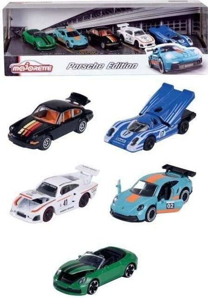 Majorette Porsche Motorsport Giftpack, 5 Stück, Maßstab 1/64, Metallfahrzeuge