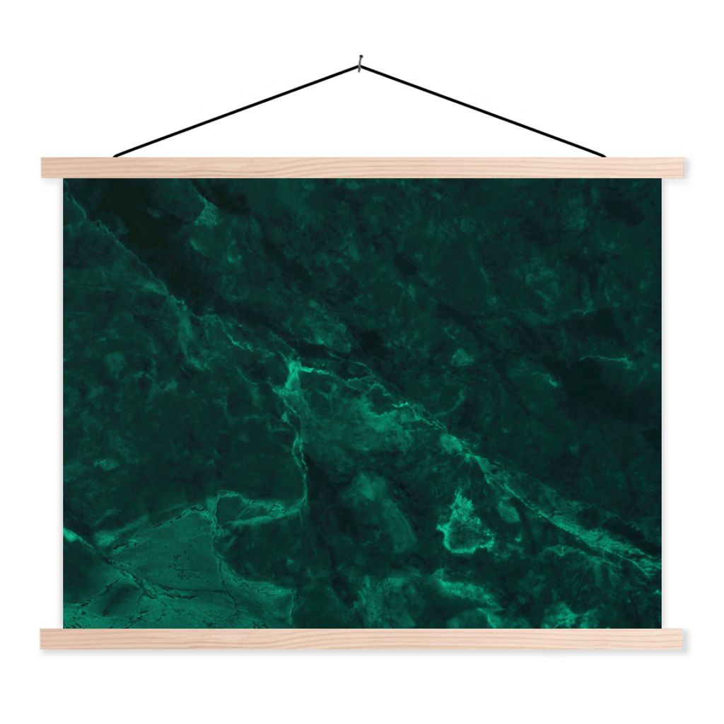 MuchoWow Textilposter Marmor - Limette - Grün - Strukturiert - Marmoroptik 120x90 cm mit holzfarbenen Rahmen - Magnetisch