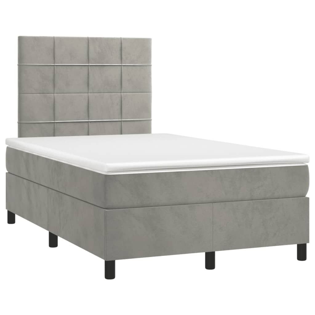 "2024"cloris Boxspringbett mit Matratze Hellgrau 120x190 cm Samt - Klassische Betten CHY68005853