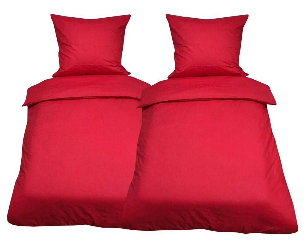 Love Bettwäsche rot grau Bettbezug 140 x 200 cm 2-teilig 100%-Baumwolle OEKO-TEX