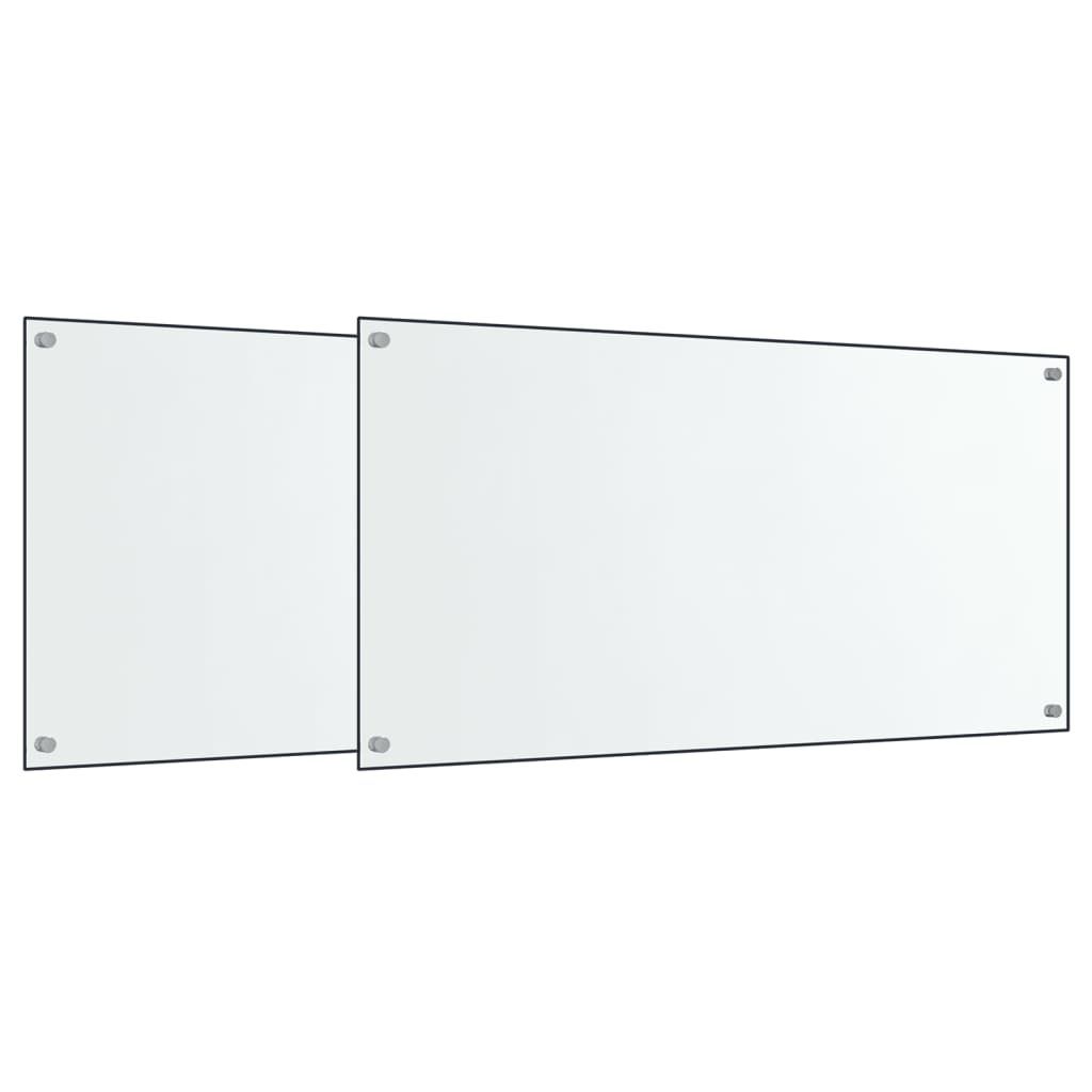 Küchenrückwände 2 Stk. Transparent 80x60 cm Hartglas