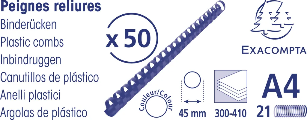 Reliez jusqu'à 400 feuilles sans effort : Reliures Plastique 45mm Noir