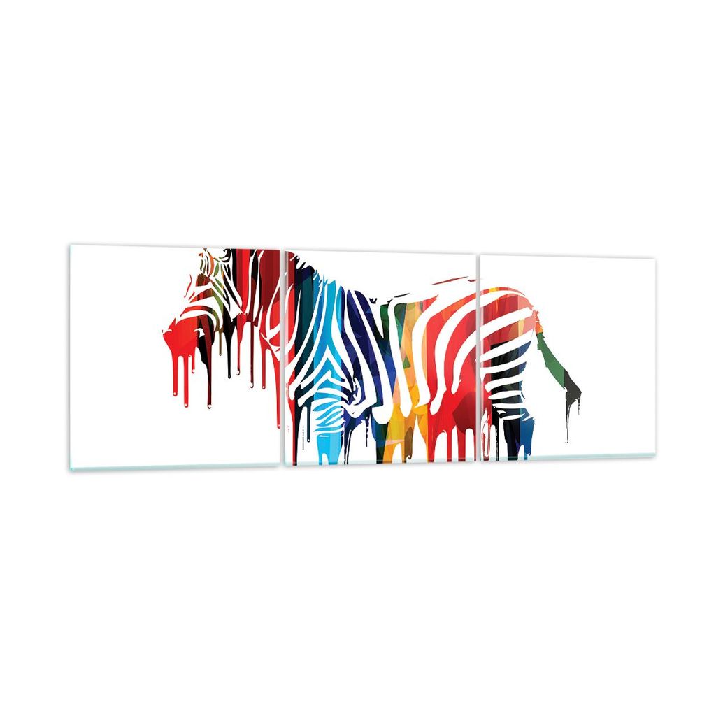 Bilder auf glas - Zebra Detail digital wild - 150x50cm - Glasbilder - Wandbilder - Kunstdruck - zum Aufhängen bereit - Wanddekoration aus Glas - G...