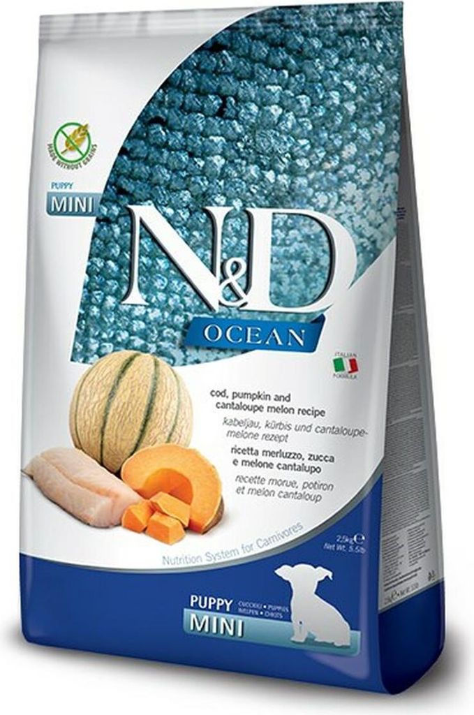Trockenfutter für Hunde FARMINA ND OCEAN DOG COD PUMPKINCANTALOUPE 800g