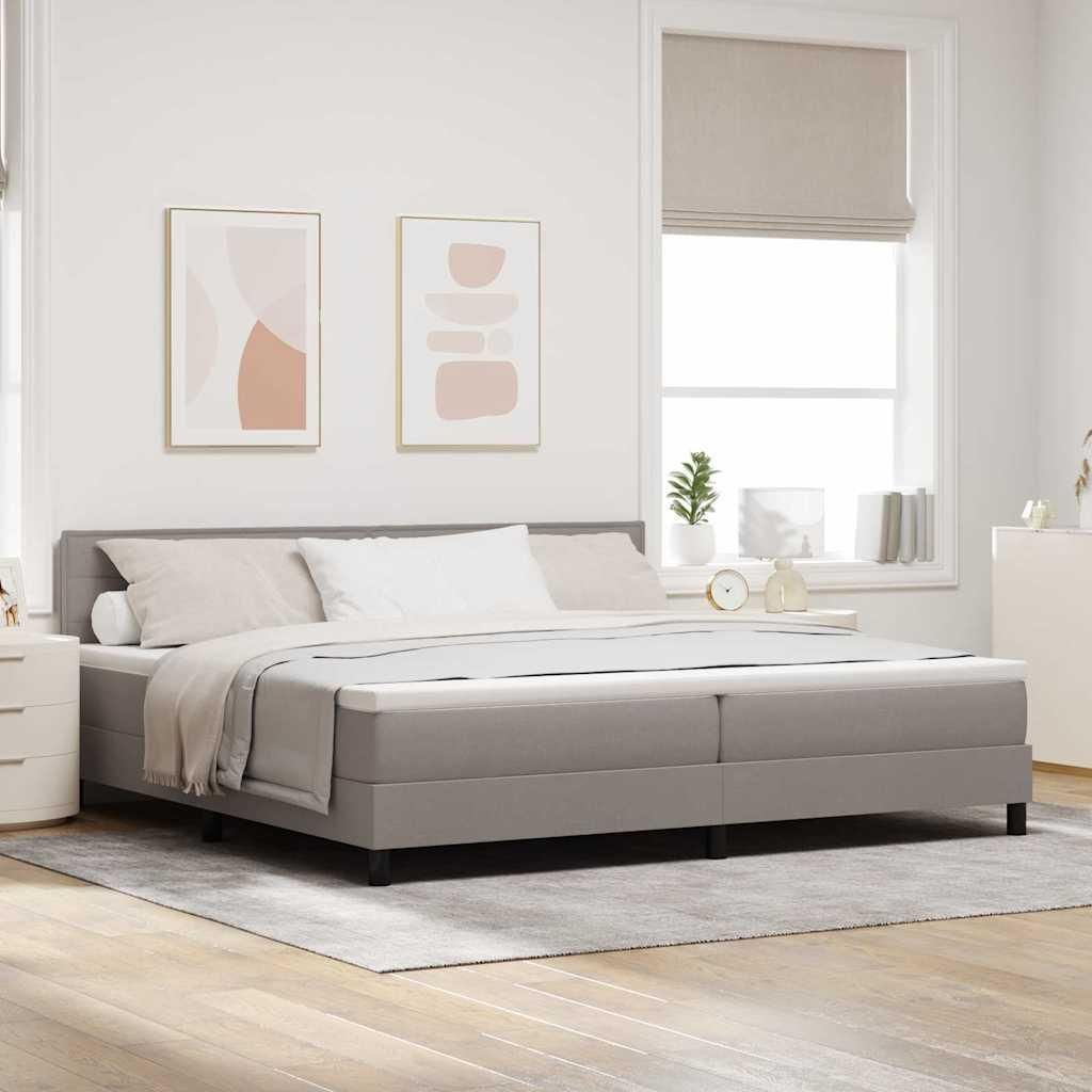 Maison Exclusive - Boxspringbett mit Matratze mit LED Taupe 200 x 200 cm Stoff