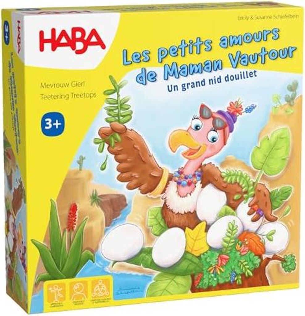 Haba Brettspiel Mama Geier - kooperatives Kinderspiel Nest bauen Holz