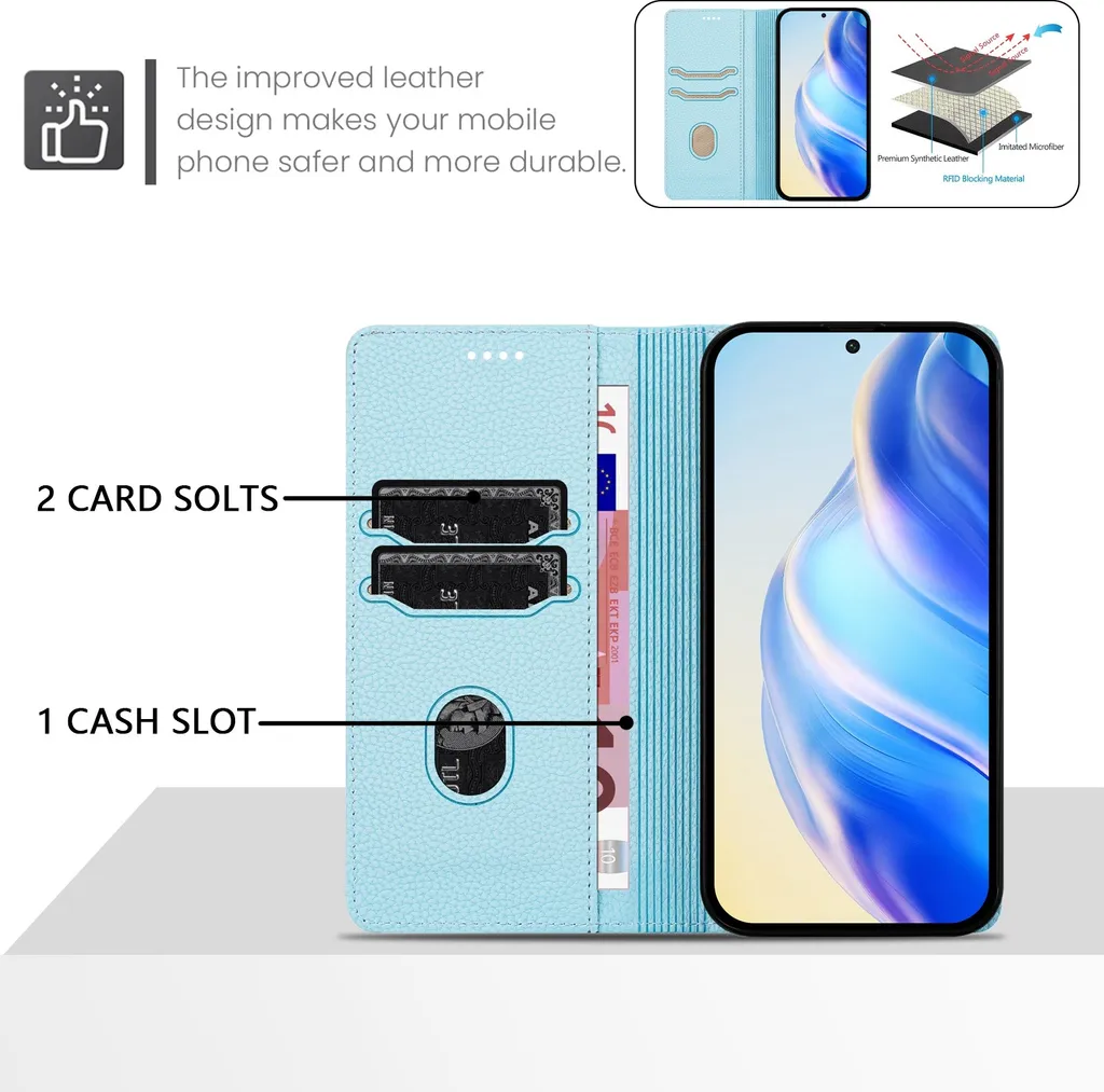 RonRon Cover Blackview A96 Libro, Flip Custodia Portafoglioin Pelle, Antiurto case per Blackview A96, viola