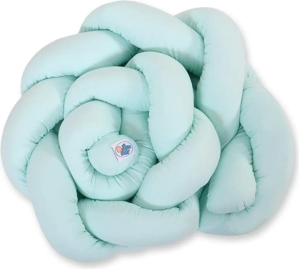 Paracolpi Letto Treccia Menta 100% Cotone | Protezione Bordo Lettino