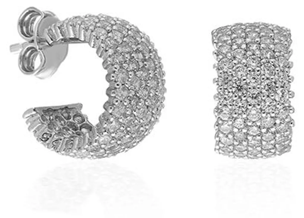 Boucles d'oreilles mariage en argent et zircons pour soirée chic