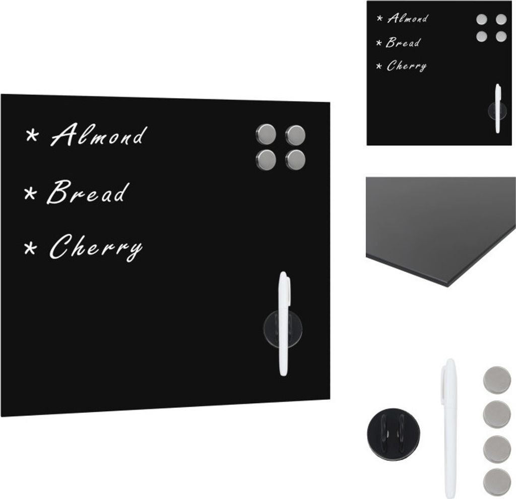 vidaXL Magnettafel Wandmontage Glas 50x50 cm - Whiteboards