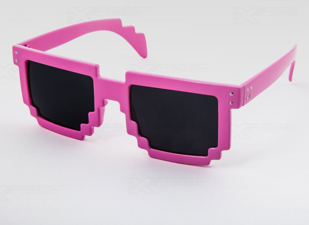 OEM-Sonnenbrille Quadratischer Roboter weiß-rosa