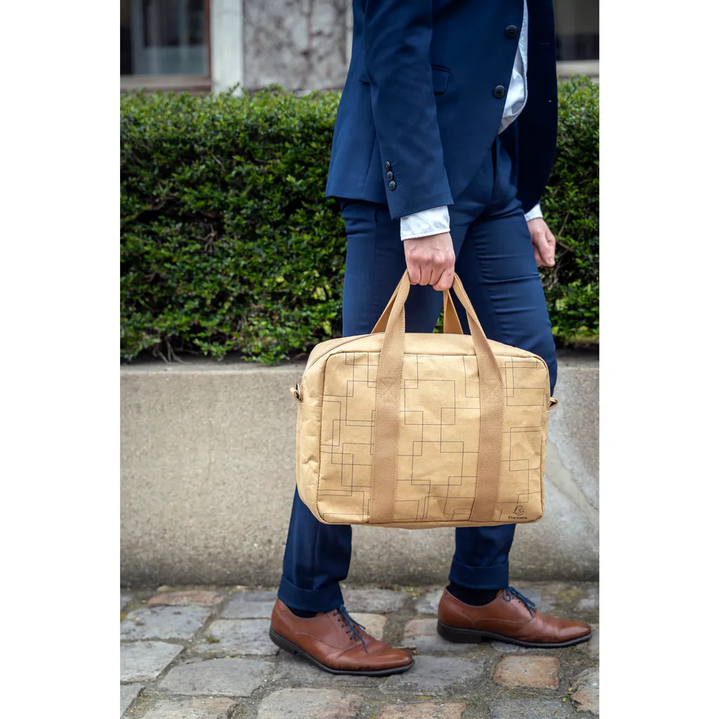 Sac de cours et bureau Exacompta Eterneco marron aspect cuir chic