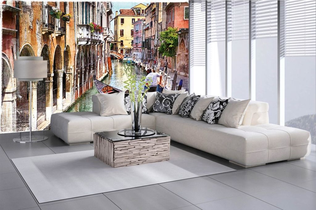 Vlies Fototapete ROMANTISCHES VENEDIG 375 x 250 cm (inkl. Kleister) - Vlies Tapete, Wandtapete, Wandbilder - Tapete für Wohnzimmer Schlafzimmer, B...