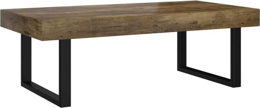 vidaXL Couchtisch Dunkelbraun und Schwarz 120x60x40 cm MDF und Eisen