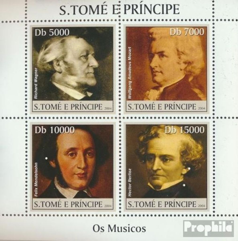 Briefmarken Sao Tome e Principe 2004 Mi 2503-2506 Kleinbogen (kompl.Ausg.) postfrisch Persönlichkeiten