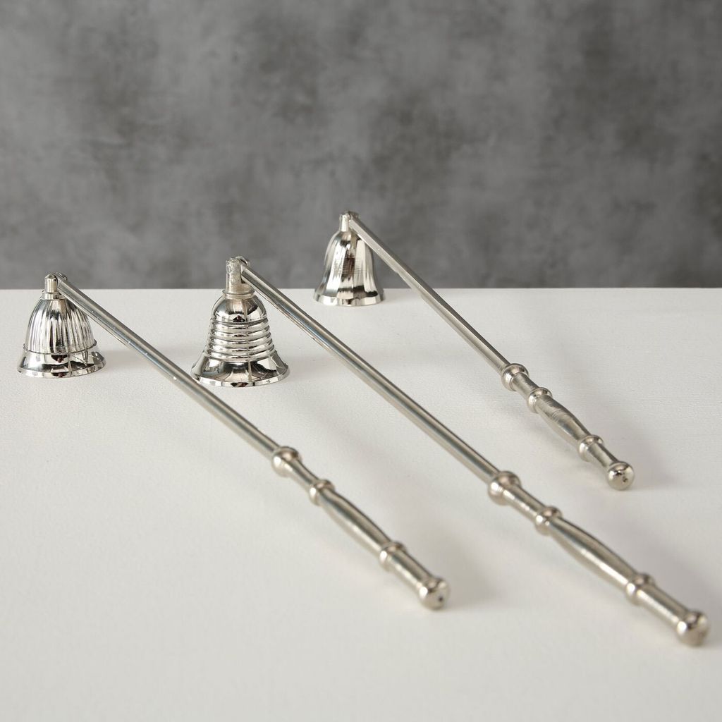 HERCHR Kerzenlöscher Set – 3-teilige Glockenförmige Dochtlöscher Mit Langem Griff, Goldfarben & Rutschfest