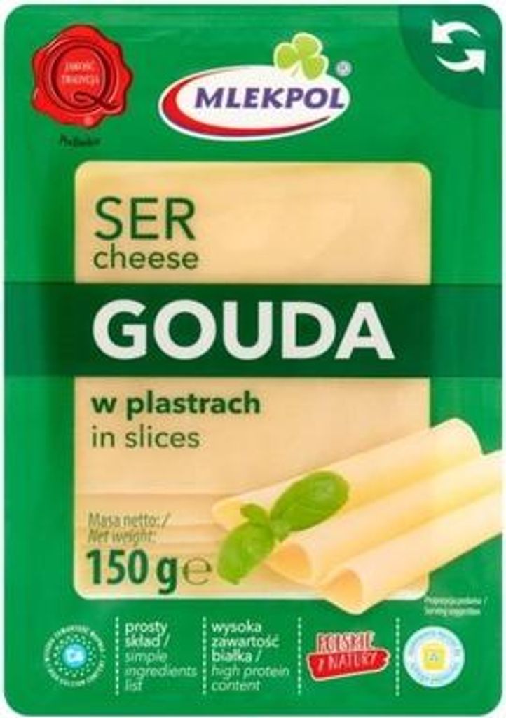 Ser plastry O/Z Gouda 150g Włoszczowa Zdjęcie produktu 