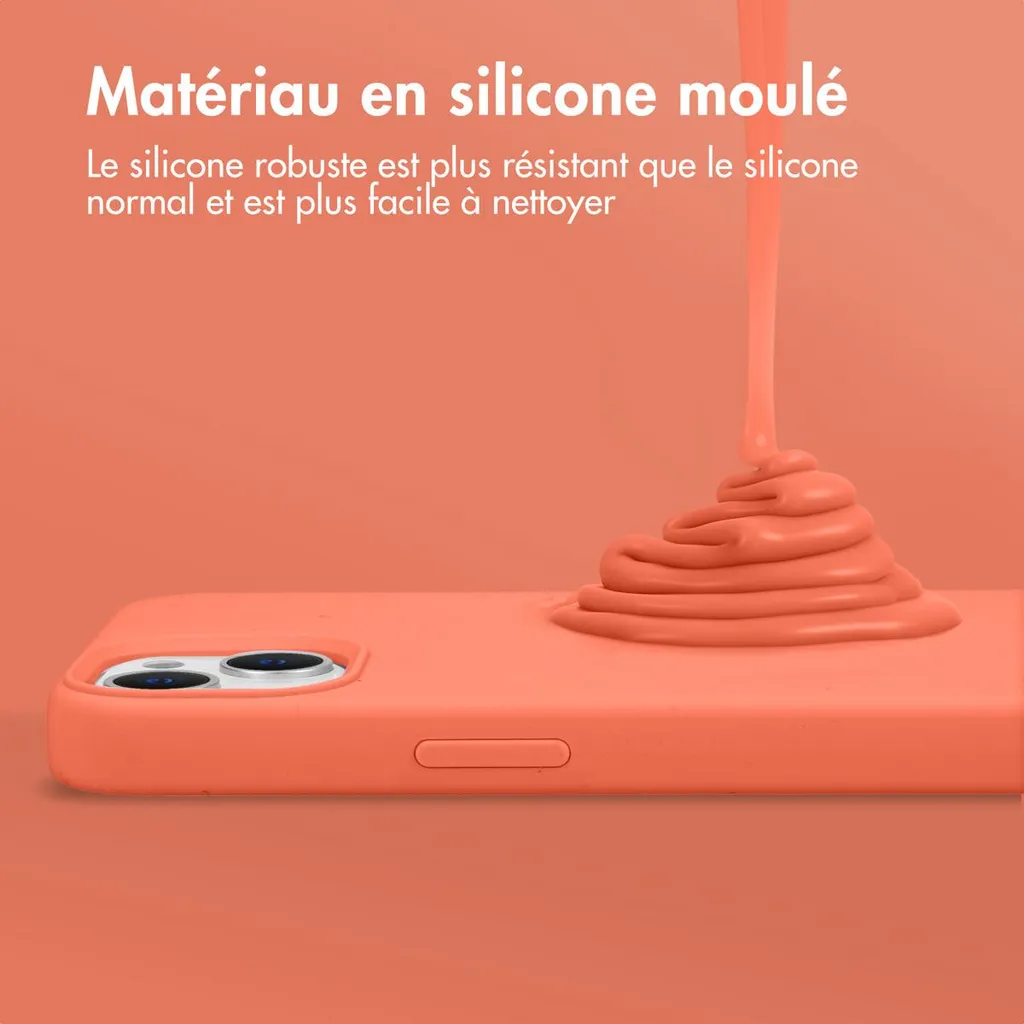 Cover iPhone 15 Accezz Silicone Nectarine - Design Slim & Trendy - 9