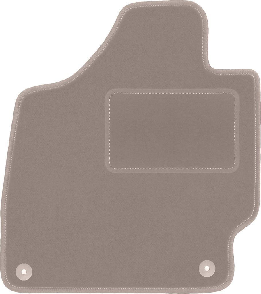 Fahrerfußmatte Velours beige passend für Audi TT II 8J (2006-2014, Cabrio, Roadster, Coupé) – mit Befestigungen – passgenau