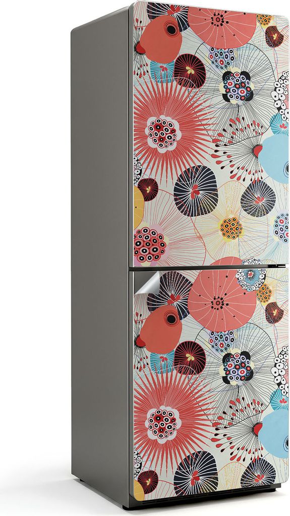 Ein Muster aus Rauten in Reihen – Kühlschrank Aufkleber – Klebefolie Kühlschrank – Kühlschrank Nachbildung – Kühlschrankfolie selbstkle...