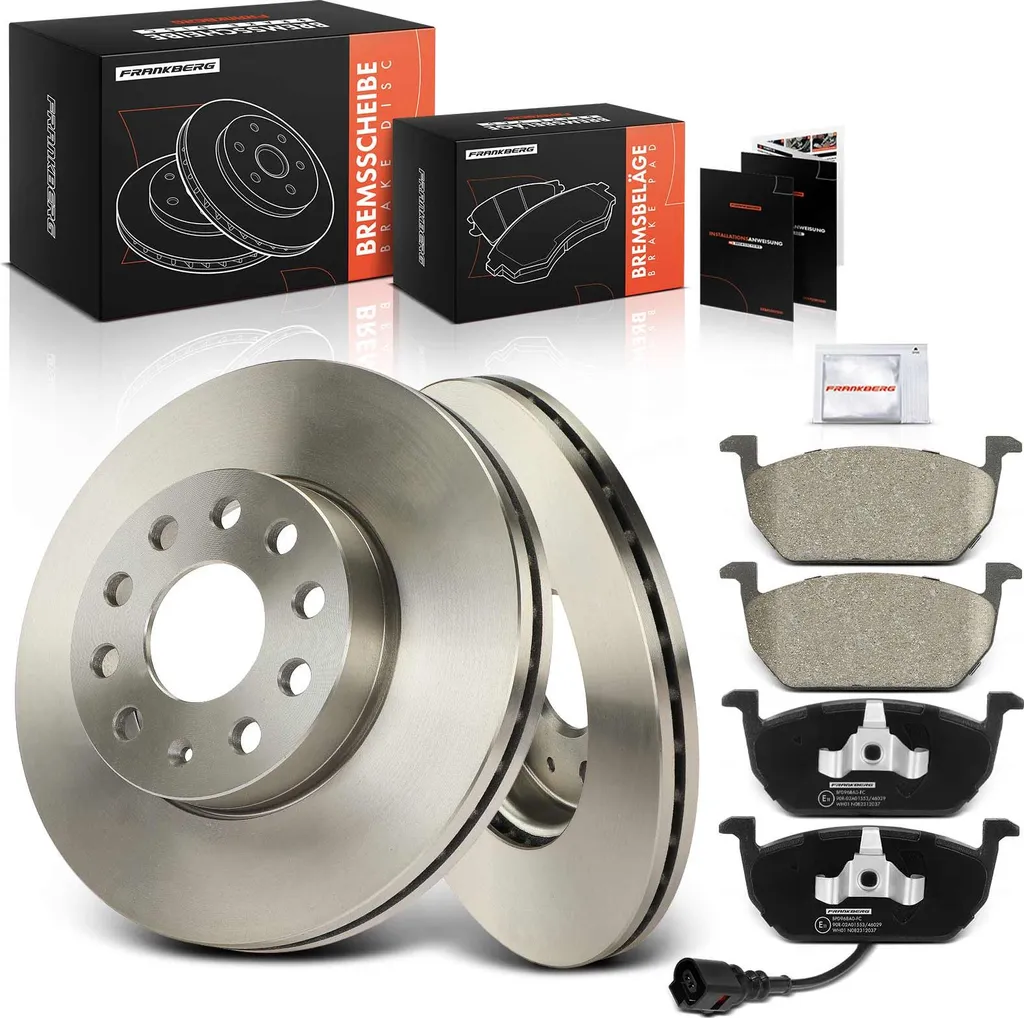 Kit 2 Disques et 4 Plaquettes de Frein Frankberg pour VW Golf VII Avant