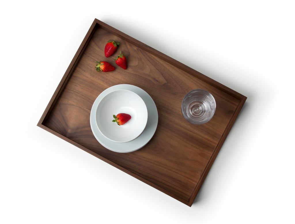 CONTINENTA Tablett, Walnuss 49x35x6,3 cm 4240 4017167424002 Vorteilset – 2 Stück – inkl. 4 Edelstahl-Trinkhalme
