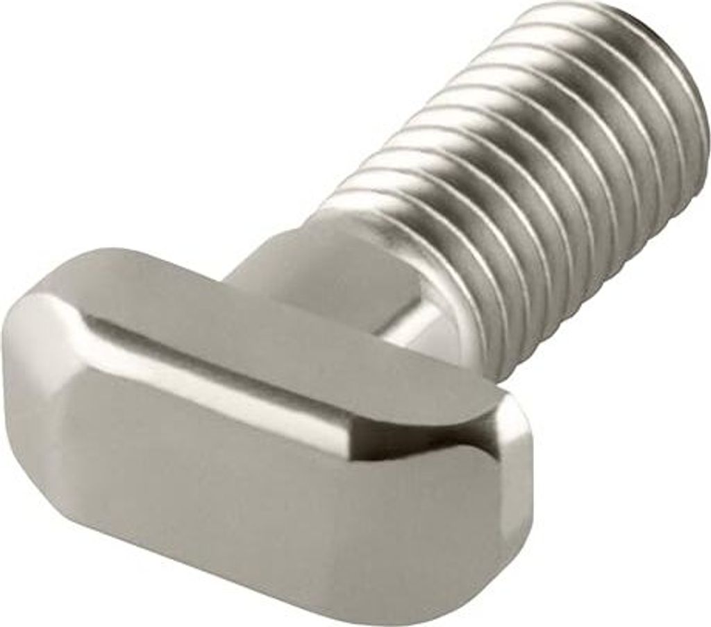 Hammerschrauben, T-Schraube Nut 8, M8, M8 für 30x30, 40x40 Konstruktionsprofile- Montageprofile (50, vernickelt, M8 x 16)