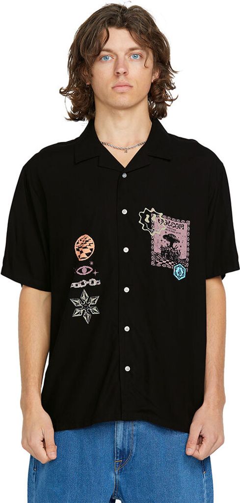 Volcom Fa F Rygalski Woven Kurzarmhemd Schwarz S Mann Schwarz S