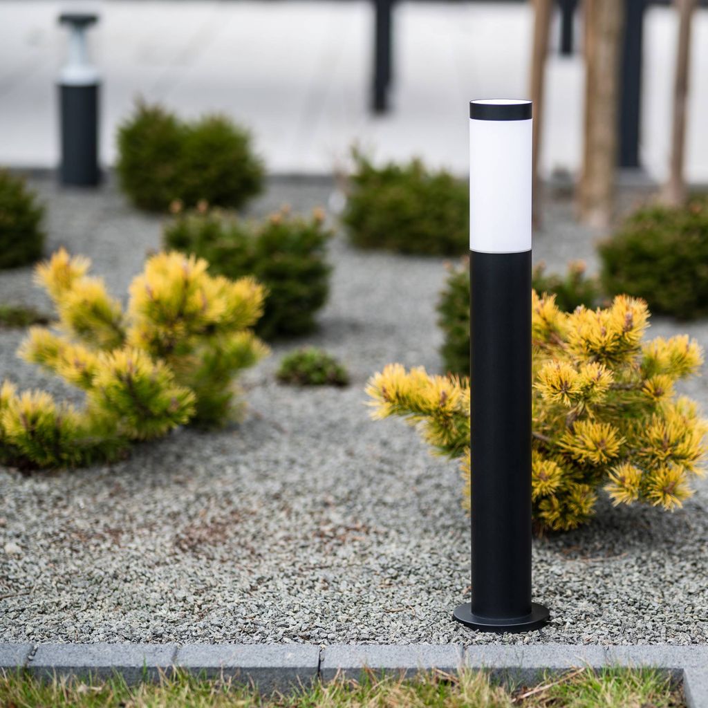 LUMILED Standleuchte Außen 65cm Pollerleuchte IP44 Edelstahl E27 Gartenleuchte Schwarz Stehleuchte Wegeleuchte Außenleuchte Stehlampe Außenstehl...