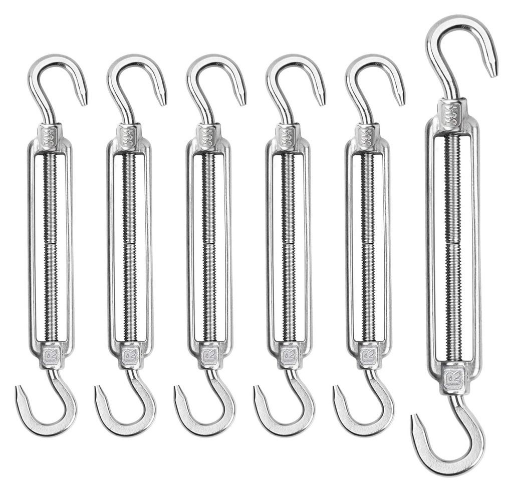6 Stück Spannschloss M4 Kabelspanner Edelstahl 304 Haken