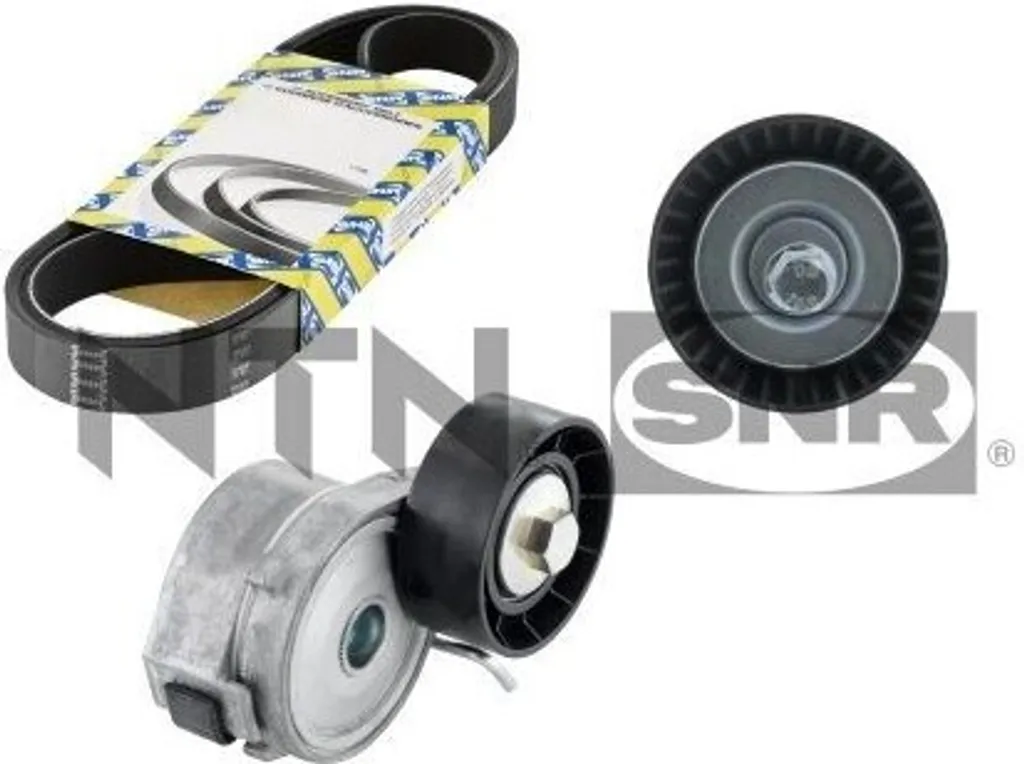 Jeu de courroies striées KA852.04 NTN SNR pour Ford Mondeo IV et Volvo