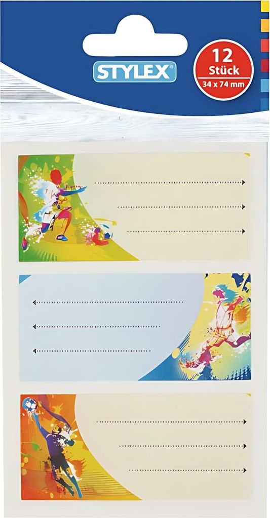 STY Namensetikett 34 x 75 mm 12 Stück Motiv Produktbild 