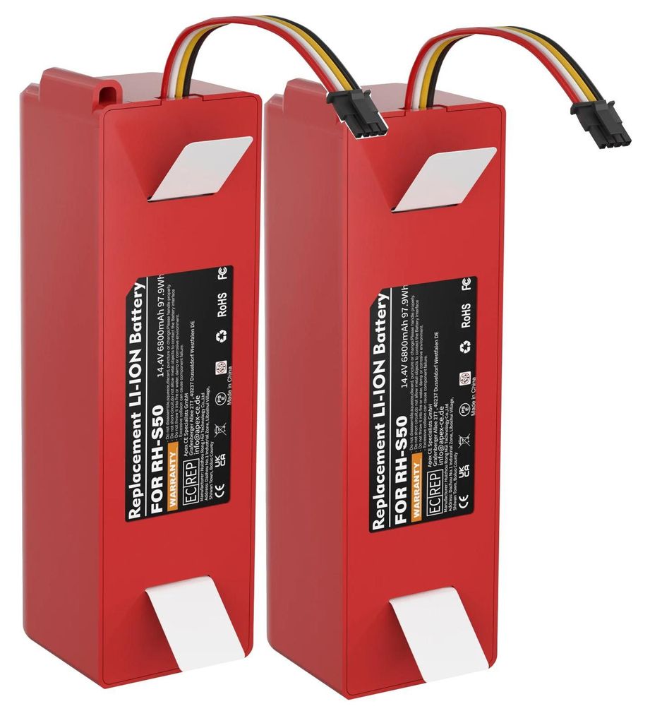 Saugroboter Ersatzakku - S50 - 6800 mAh Li-Ion - 2er Pack - Nur Akkus - Lila