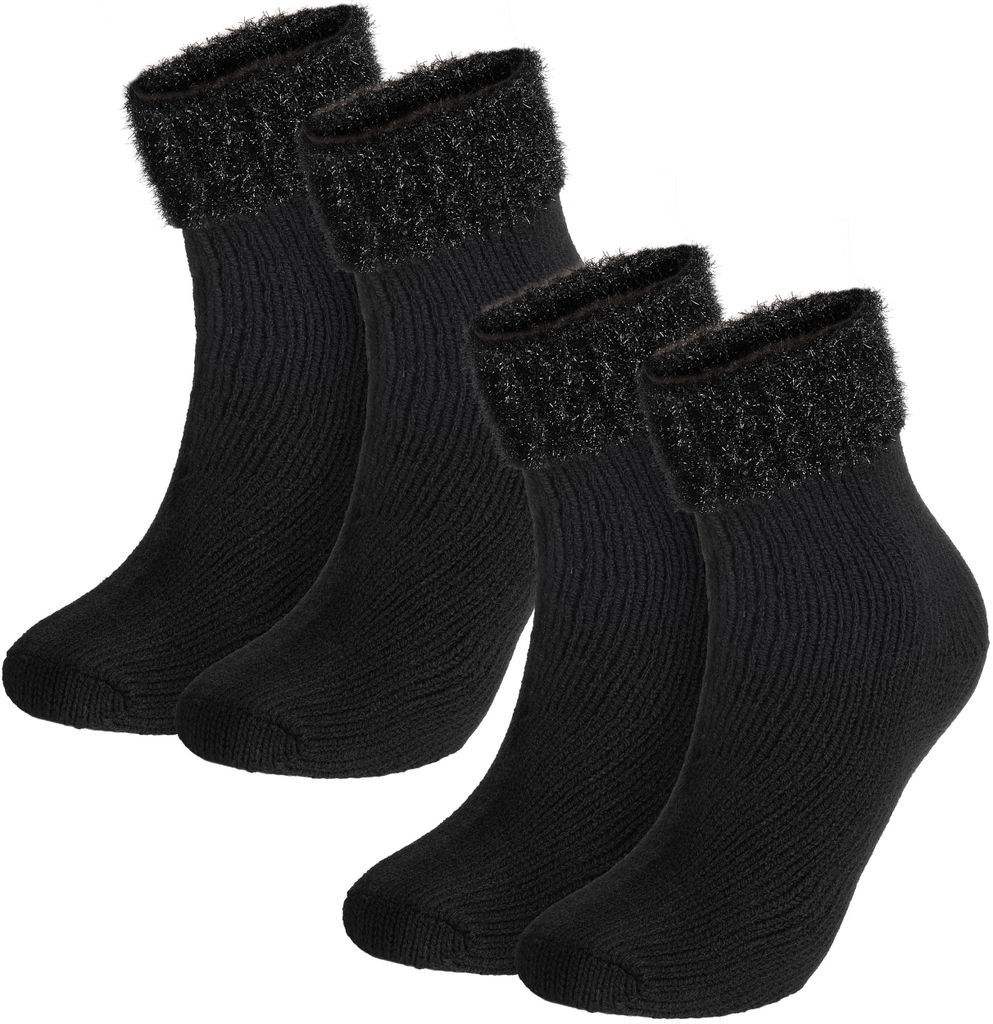 BRUBAKER 2er Pack Warme Damen Socken - Weihnachtssocken - Produktbild 