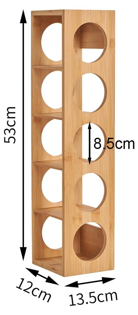 Range-bouteilles horizontal en bambou pour 5 bouteilles de vin bio