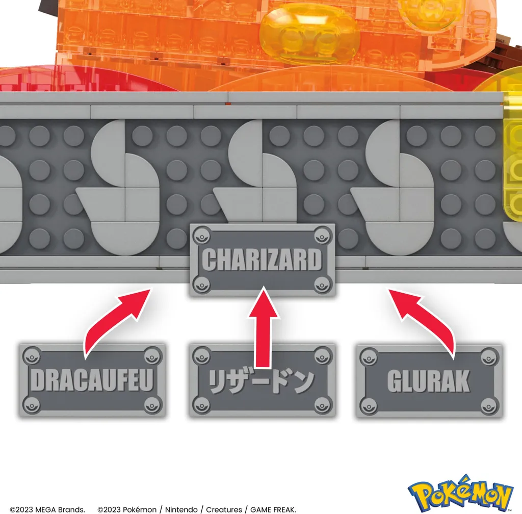 Jeu de construction Pokémon Glurak MEGA Motion idéal pour l'exposition - 5