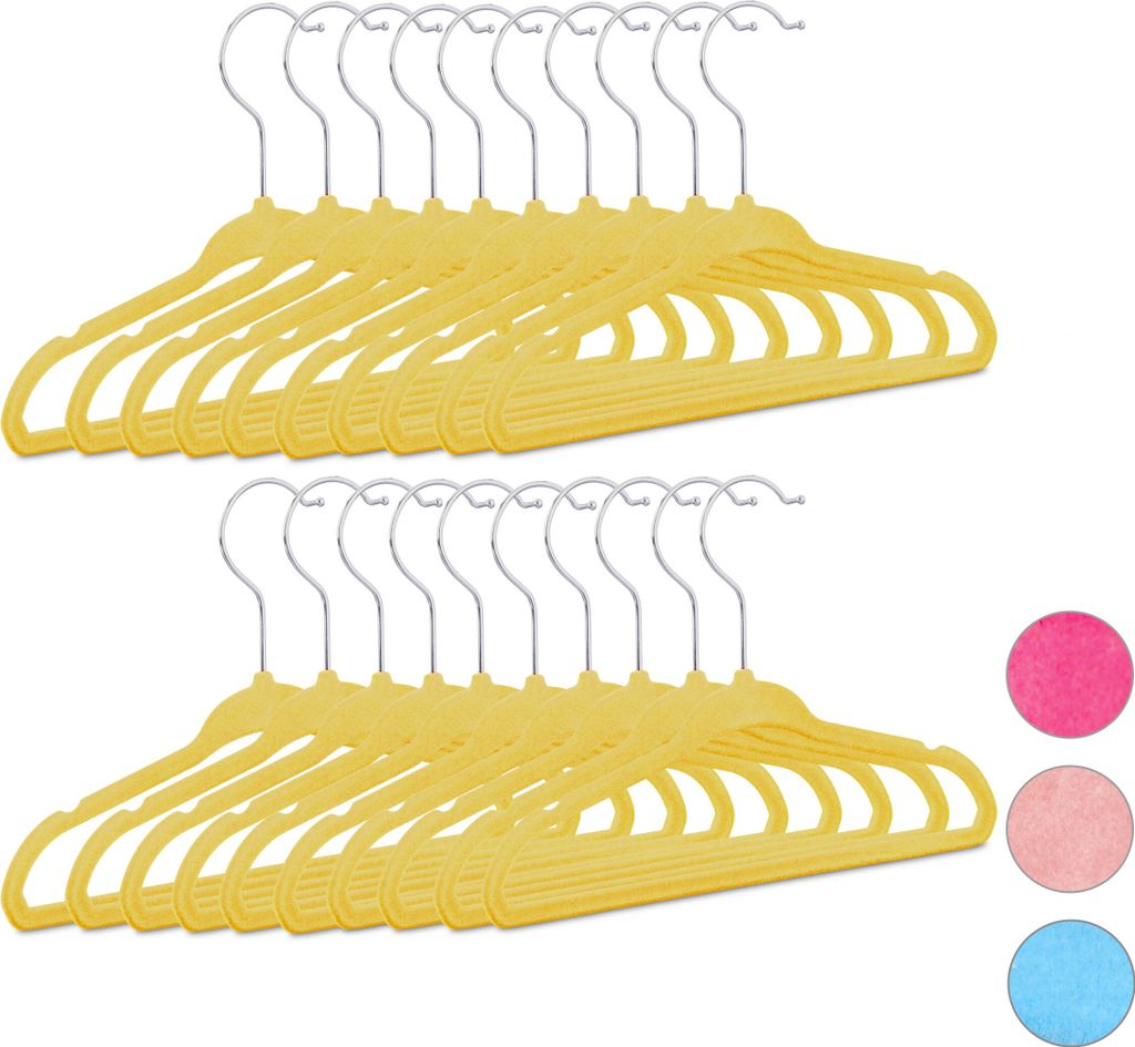 80 x Kinderkleiderbügel - Baby-Kleiderbügel - Kunststoff - Kleiderbügel Gelb