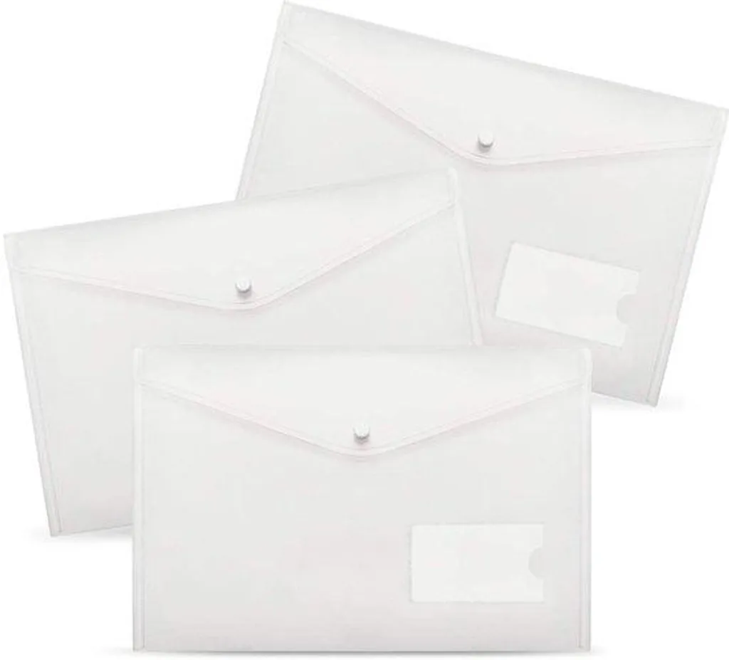 Lot de 20 chemises transparentes A4 avec pince latérale et porte-carte