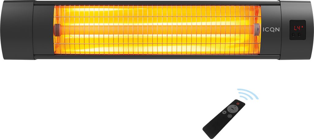 ICQN Infrarot Heizstrahler 2300 Watt, Terrassenheizstrahler, Infrarotstrahler für Innen- & Außenbereich, IP 20: Wasser- und Staubschutz, Thermal ...