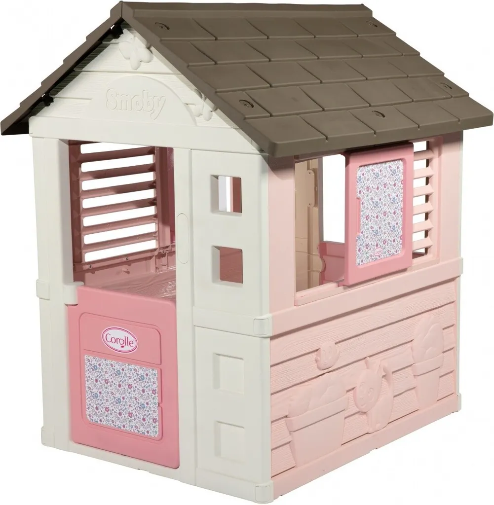 Cabane Plastique Anti-UV Corolle Rose Smoby - Petite Maison Jardin Solide