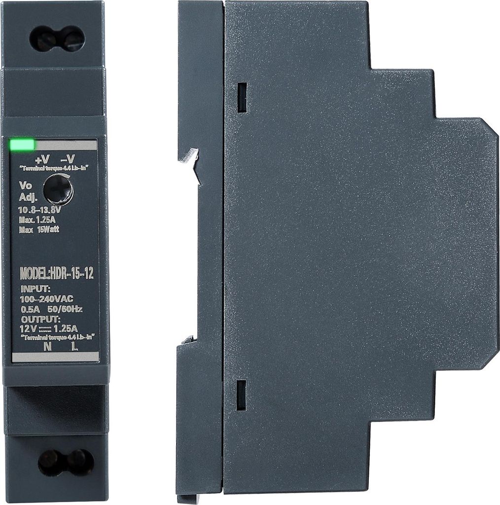 HDR-15-12 DC 12V 1,25A 15W Schaltnetzteil Hutschienen-Netzteil kompakt