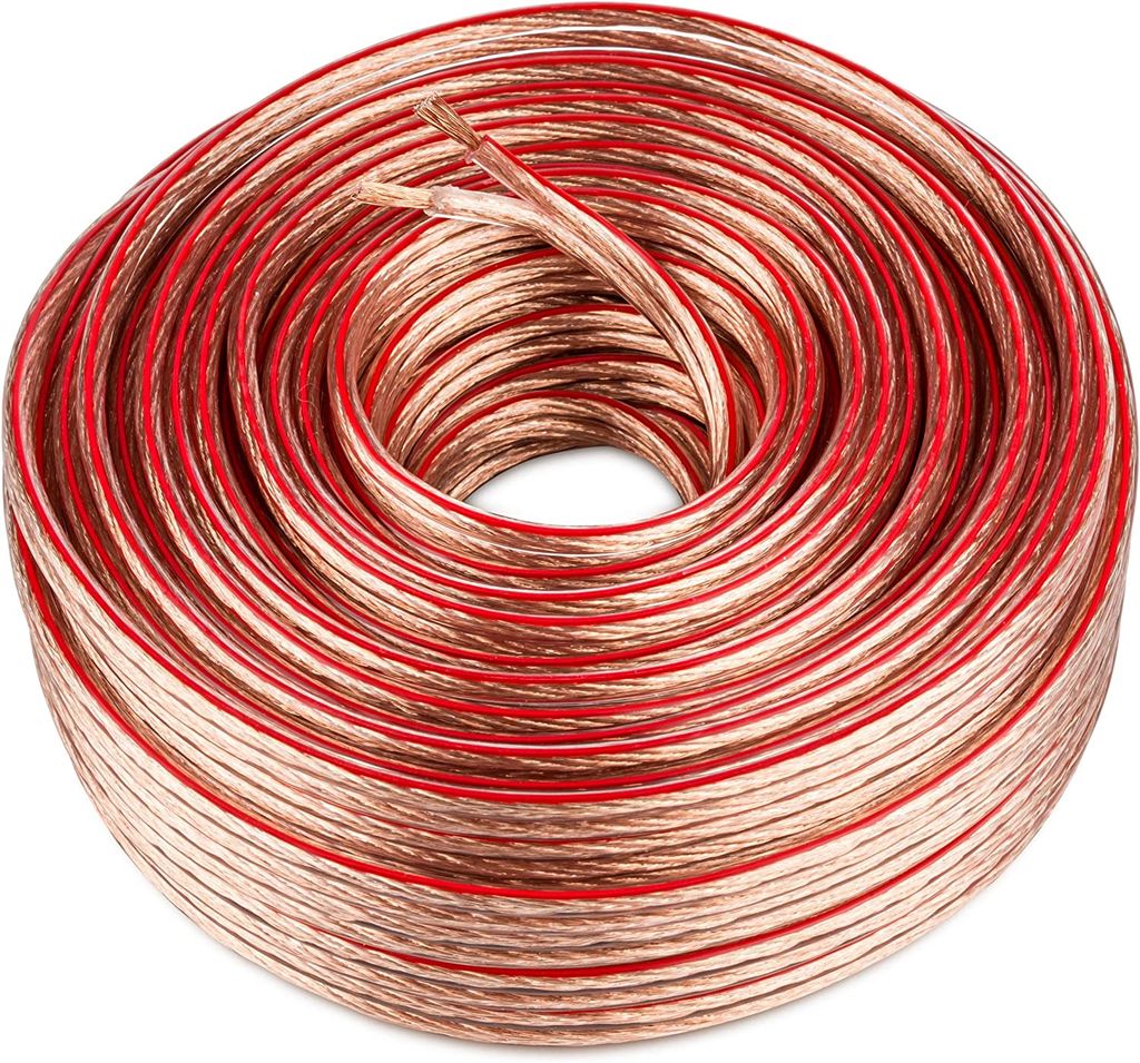 50 Meter 2x4mm² Lautsprecherkabel High End Boxenkabel für HiFi Audio CCA Kupferkabel transparent
