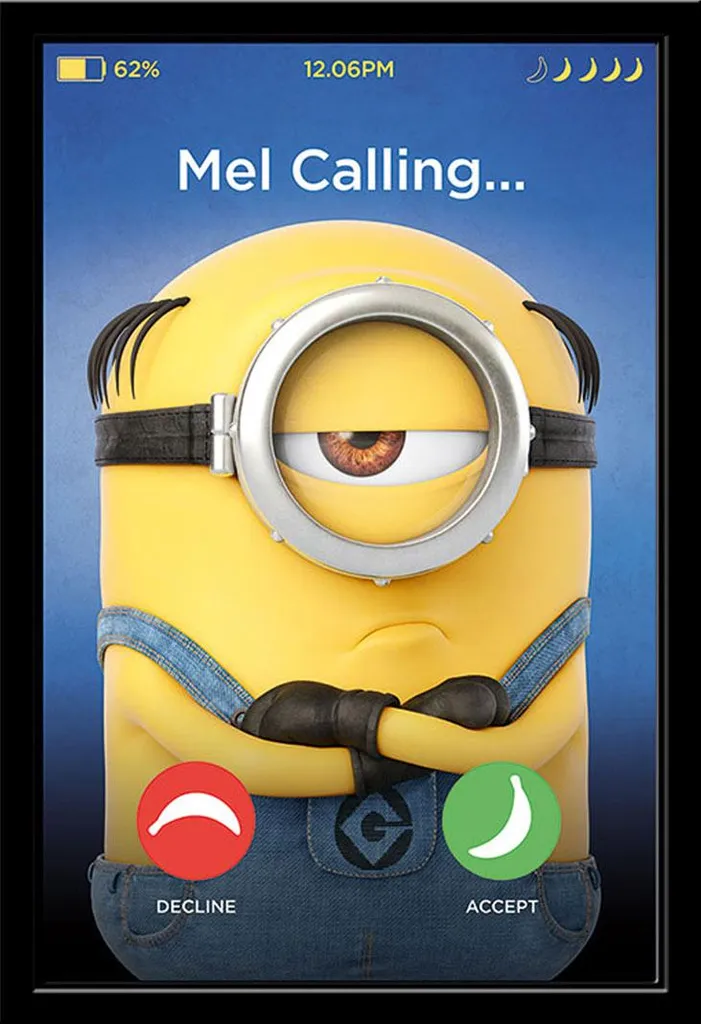 Poster Mel Calling Despicable Me 3 Cadre Shinsuke® Vitre Acrylique Noir