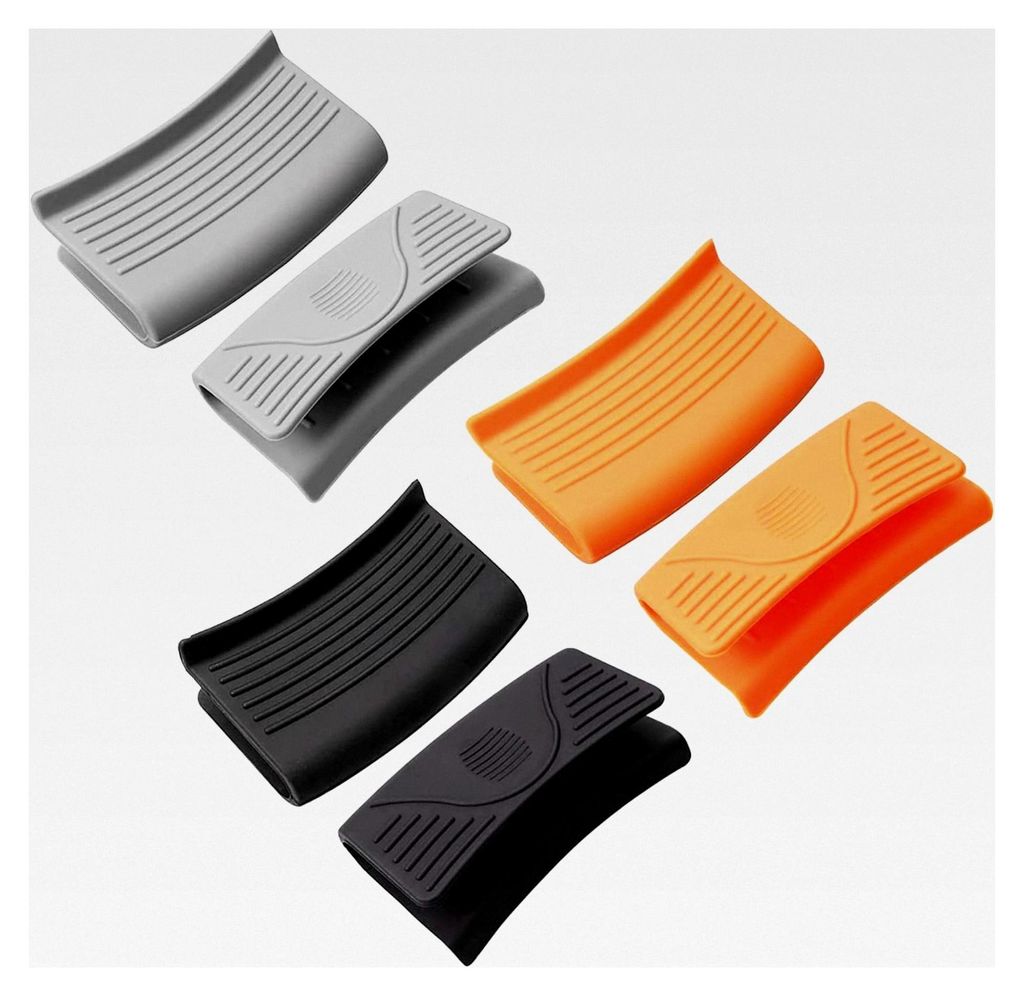 6 x Silikon-Topfhalter, hitzebeständige Topfhalter, Griffabdeckung für heiße Töpfe, Silikon-Klemmgriff für das Kochen, Mini-Ofen-Mitte, Anti-V...