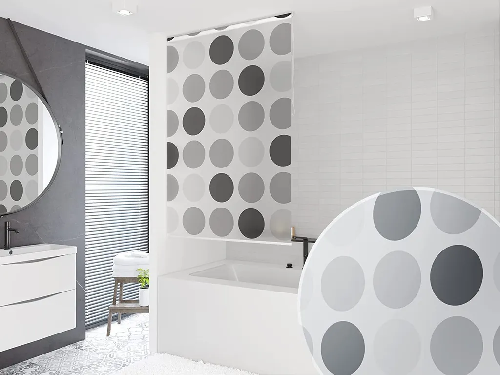 Tenda Rullo Doccia RETRO GREY 140x240 - Soluzione Salva Spazio Bagno