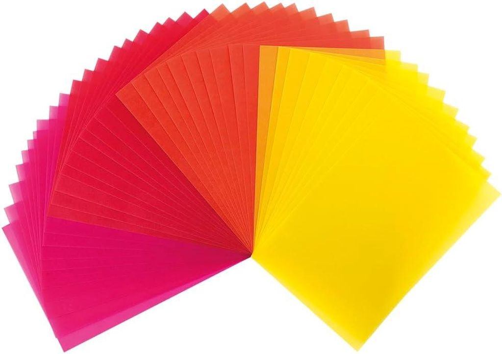 Transparente Papiere 10 x 15 cm - 40 Blätter gelb-rote Töne - 130 g/m²
