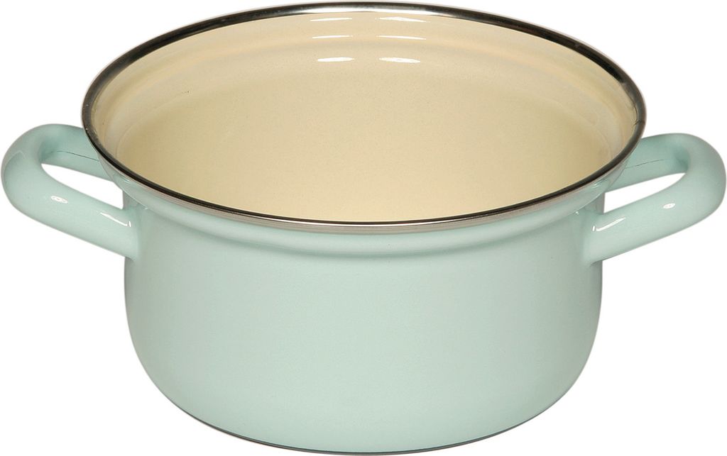 Riess Kasserolle mit Chromrand 14 cm 0,75 l 0277-006 türkis Produktbild 
