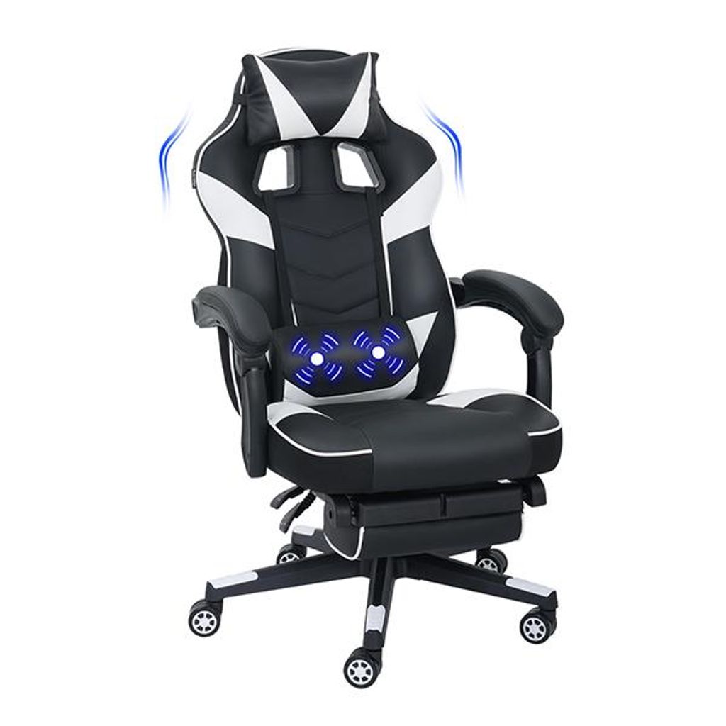 Puluomis Gaming Stuhl mit Massage und Fußstütze 150kg, Produktbild 